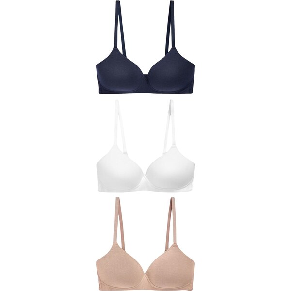 Next Podprsenka béžová / námornícka modrá / biela 63162521