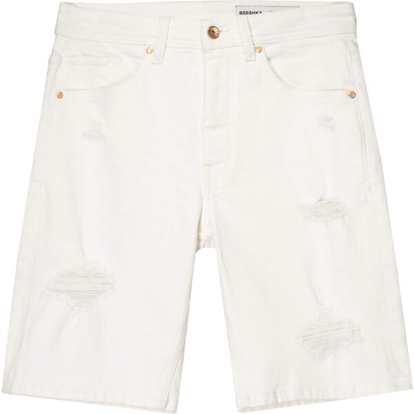 Bershka Džínsy biely denim 63169246