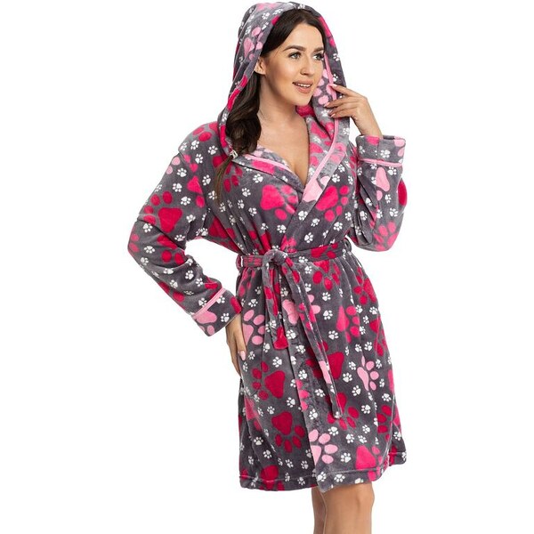 Dorota Dámsky župan Peggy sivý s tlapkami 25954906