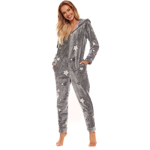 L&L Dámsky soft overal Ellie II sivý s kapucňou 36733484