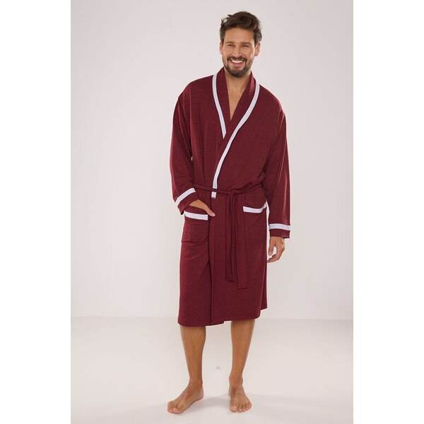 De Lafense Bavlnený pánsky župan Bruno II vínový 36733488