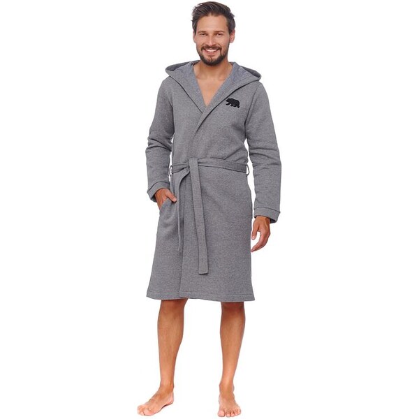 DN Nightwear Pánsky ľahko zateplený župan James sivý 41368978