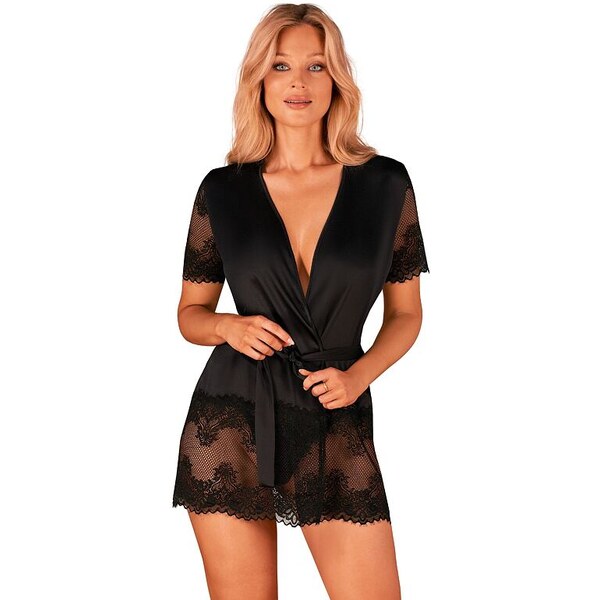 Obsessive Dámsky župan peignoir Maderris čierny 43821023