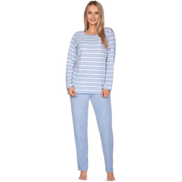 Regina Dámske froté pyžamo Agata modré pruhy 45889401