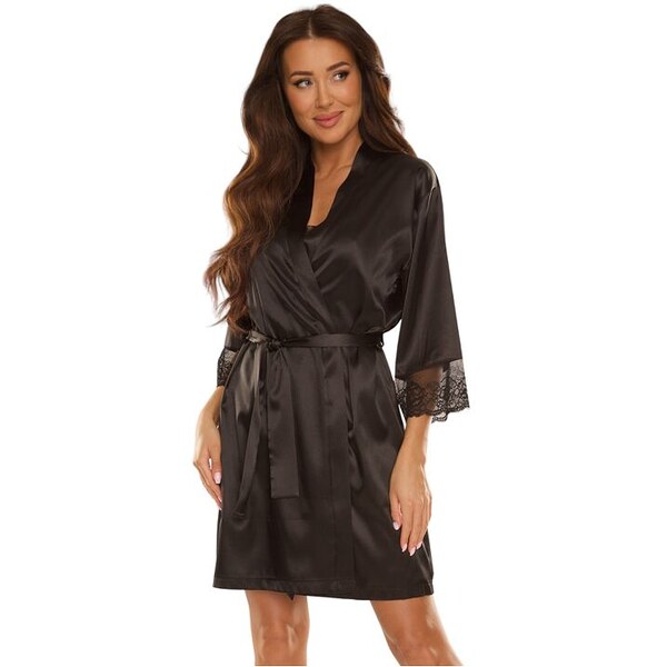 De Lafense Saténový župan Synthia čierny 47956947