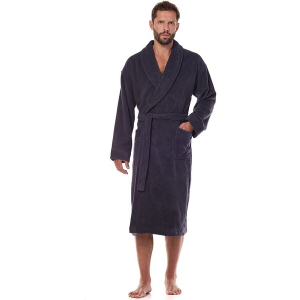 L&L Pánsky froté župan Roland tmavo sivý 53621386