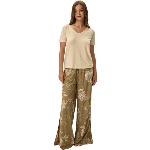 Henderson Dámske pyžamo Fleur krémové 57956868