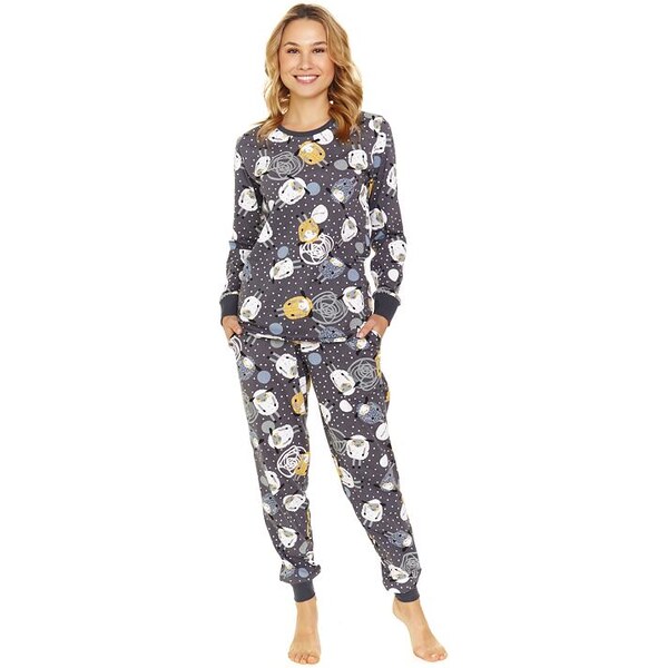 DN Nightwear Dámske pyžamo Ovečka sivé 55892240
