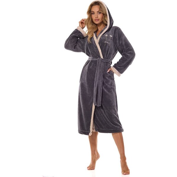 L&L Dámsky župan Tess tmavosivý 56584170