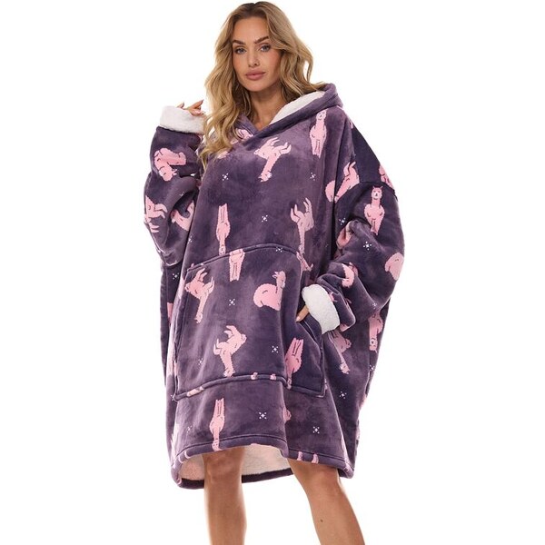 L&L Maxi mikina Hoodie fialová lamy 56584172