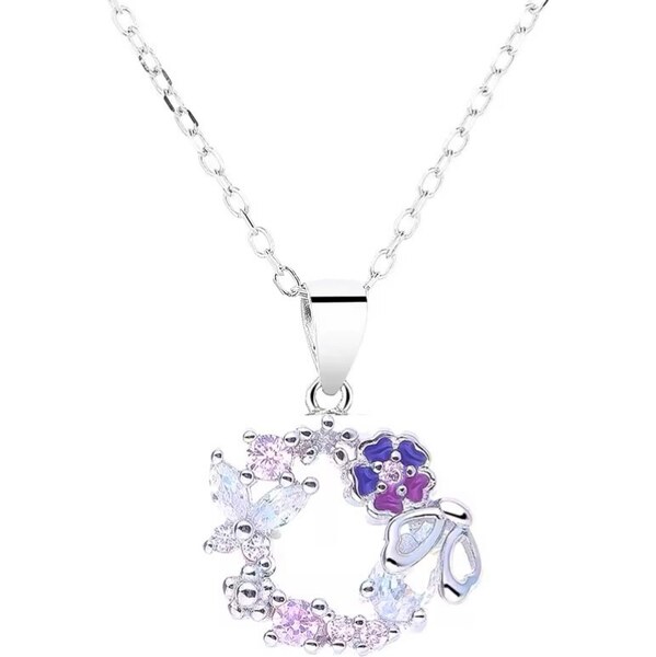 MAJYA Strieborný prívesok s retiazkou FLORA 11781 64582439