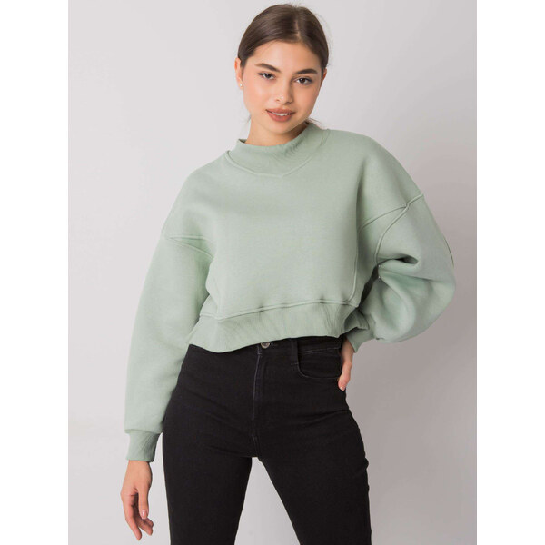 BASIC FEEL GOOD Mentolová dámska crop mikina RV-BL-6992.69-mint 27628400