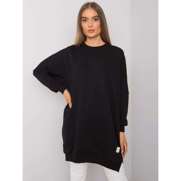 RUE PARIS Čierne mikinové oversize šaty RV-SK-7216.95-black 57948387