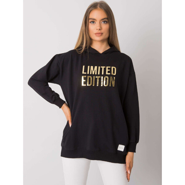 RUE PARIS Čierna dámska mikina s nápisom RV-BL-7211.24P-black 57948411