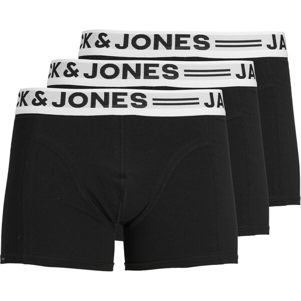 JACK & JONES Boxerky Sense svetlosivá / čierna / biela 63095796