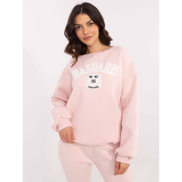 BASIC Svetloružová dámska zateplená mikina bez kapucne EM-BL-617-16 61779938