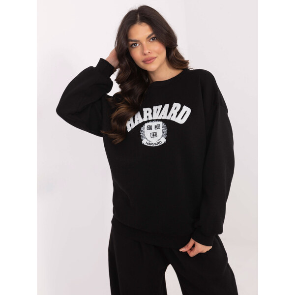 BASIC Čierna dámska zateplená mikina bez kapucne EM-BL-617-16.01X 61779931