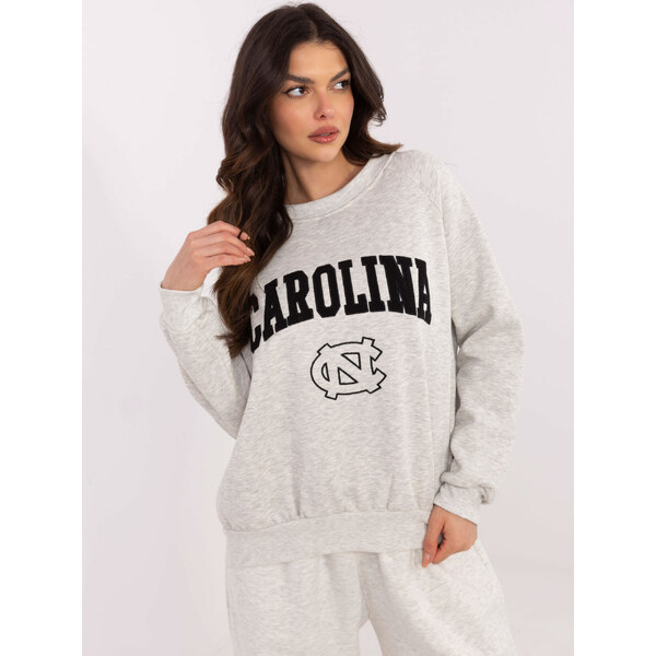 BASIC Svetlosivá dámska oversize mikina bez kapucne EM-BL-857-1.02X 61779952