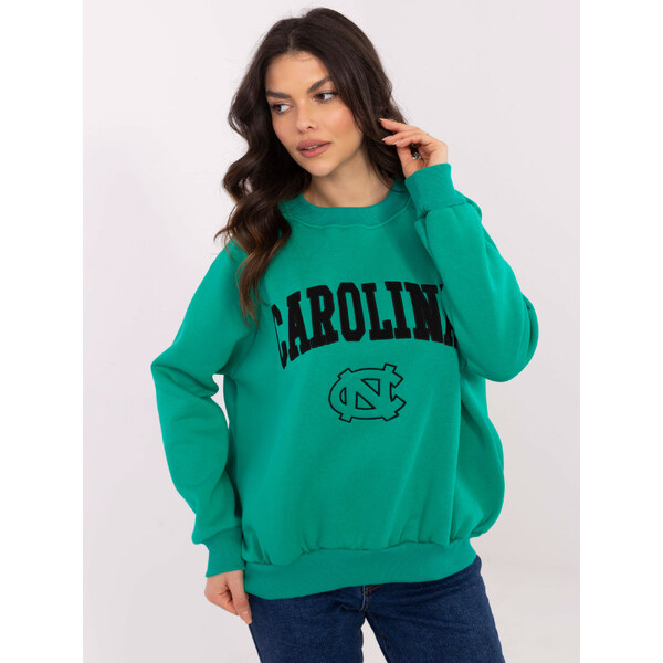 BASIC Tyrkysová dámska oversize mikina bez kapucne EM-BL-857-1.02X 61779947