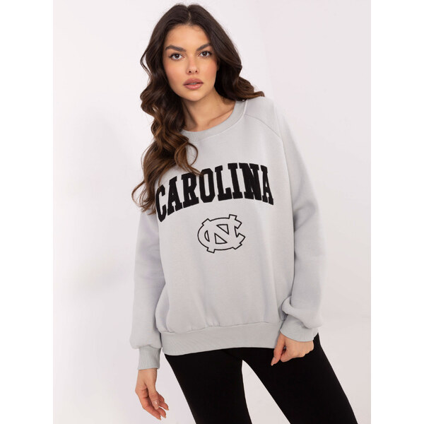 BASIC Svetlosivá dámska oversize mikina bez kapucne EM-BL-857-1.92P 61779942