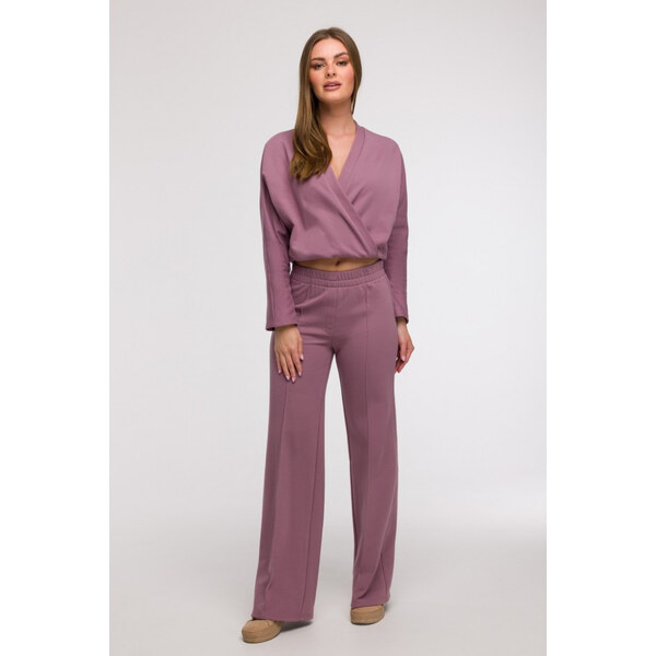 BeWear B296 Široké nohavice s prednými švami - vres 63092684