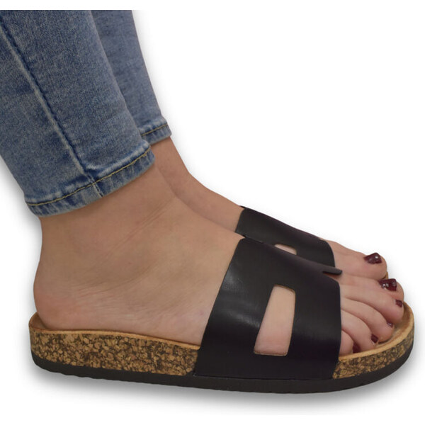 JOHN-C Dámske čierne šľapky Iris 63105263