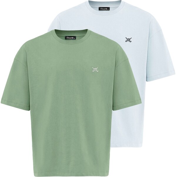 Cool Hill Tričko nebesky modrá / zelená 63107683