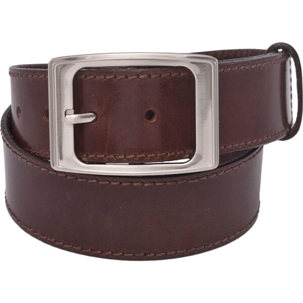 Mercucio Kožený dámsky opasok 724-40-36 tmavohnedý šitý pracka Estera 64507568