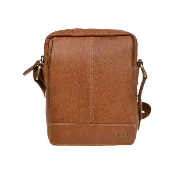 SEGALI Pánska kožená taška cez rameno SG-21110 koňak 61716377