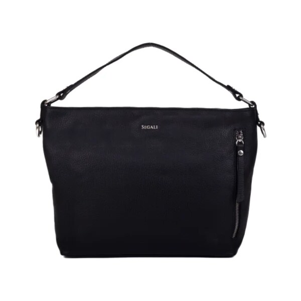 SEGALI Dámska kožená kabelka SG-29066 čierna 58493816