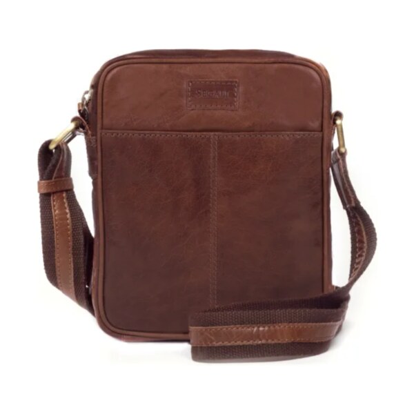 SEGALI Pánska kožená taška cez rameno SG-27018 hnedá 21675915