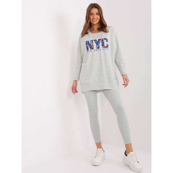 BASIC Svetlosivá teplákovka NYC EM-KMPL-830.77P-grey 47888563
