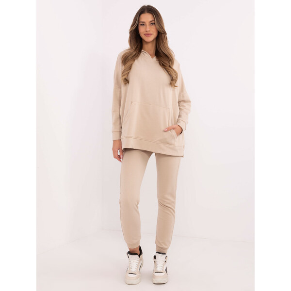 BASIC Béžová dámska tepláková súprava s oversize mikinou EM-KMPL-861 61718251