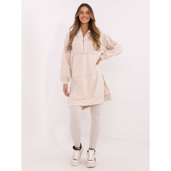 BASIC Béžová melanž dámska súprava s dlhou mikinou EM-KMPL-853.31 61740865