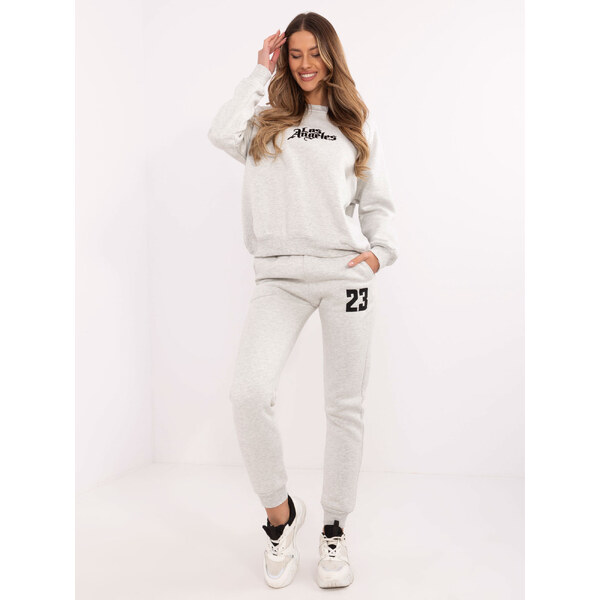 BASIC Svetlosivá dámska tepláková súprava s nápismi EM-KMPL-890.13P 61779957