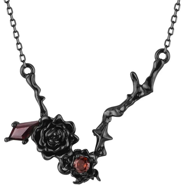 Olivie Strieborný náhrdelník ČIERNA RUŽA 9485 63265233