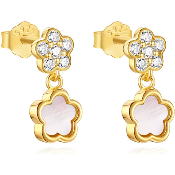 Olivie Stříbrné náušnice KVÍTEK GOLD 9483 63265231