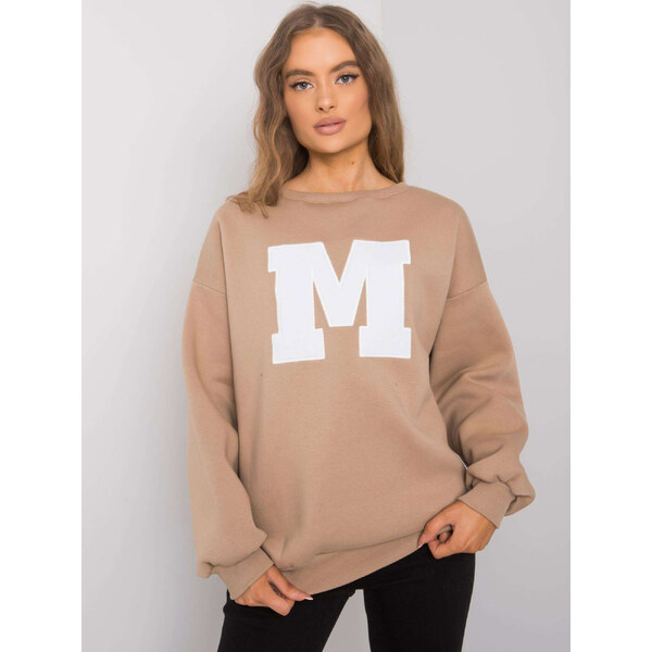 BASIC Béžová mikina s písmenom M EM-BL-617-1.34X-beige 26863734