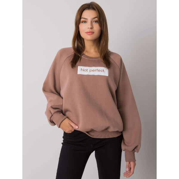 BASIC Tmavo béžová mikina s nápisom EM-BL-652.13P-beige 26822847