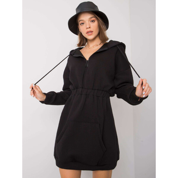 BASIC Čierne mikinové šaty s kapucňou -em-SK-614.17X-black 25914665