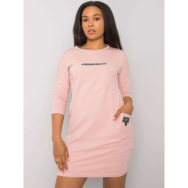 RELEVANCE Svetloružové šaty s vreckami -RV-SK-6939.73P-light pink 57948038