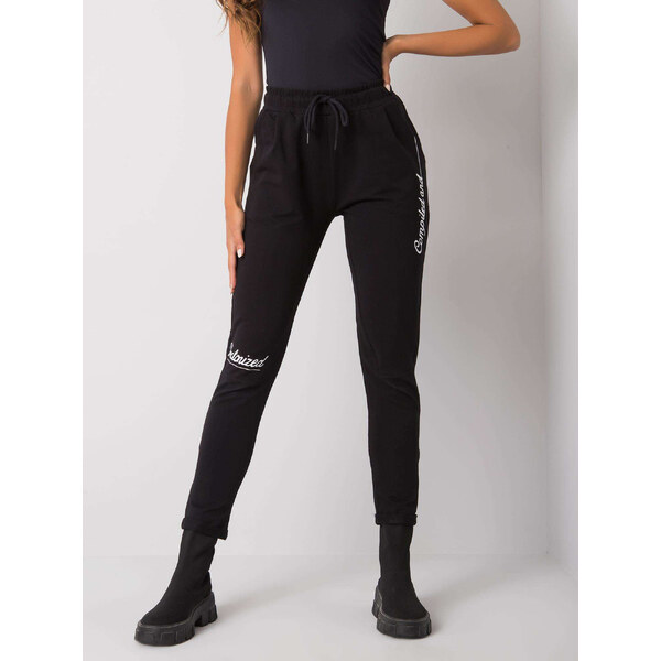 RELEVANCE Čierne tepláky s nápismi Haylee RV-DR-7076.21-black 57948216