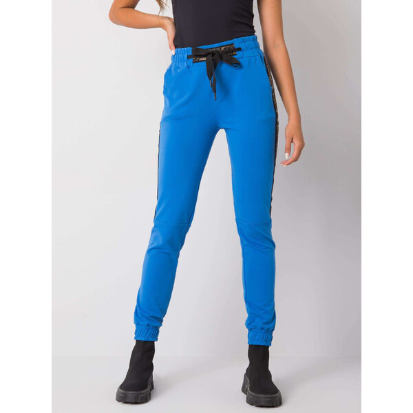 RELEVANCE Modré tepláky s kamienkovou aplikáciou Giulia RV-DR-6891.54 57948211