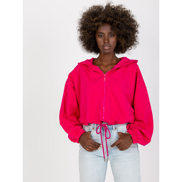 RUE PARIS Fuchsiová mikina s viazaním v páse RV-BL-8081.36P-fuchsia 57950705