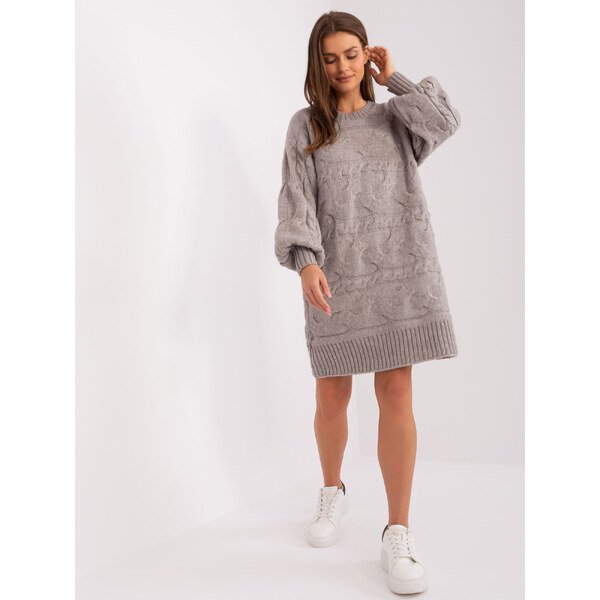 ITALY MODA Sivé pletené šaty AT-SW-2367.76P-grey 57952921
