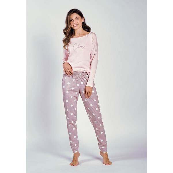 Taro Dámske bavlnené pyžamo Libby 3214 svetloružové, Farba 63110376