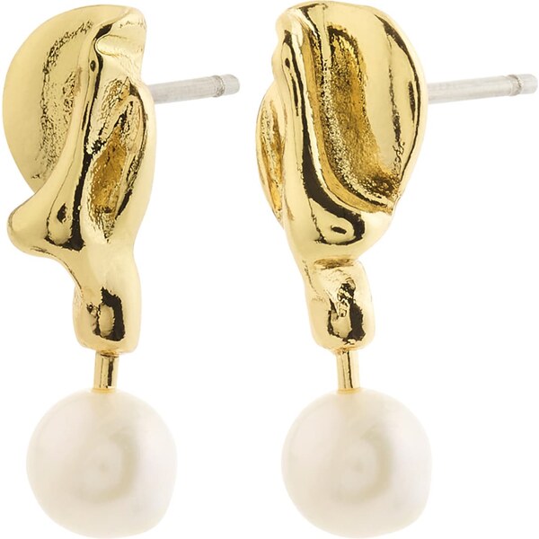 Pilgrim Náušnice Starlight zlatá / perlovo biela 63116064