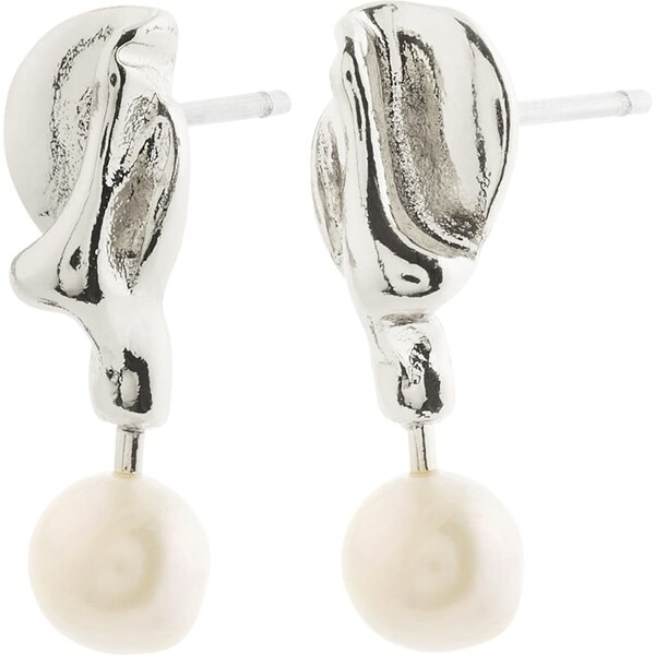 Pilgrim Náušnice Starlight strieborná / perlovo biela 63116059