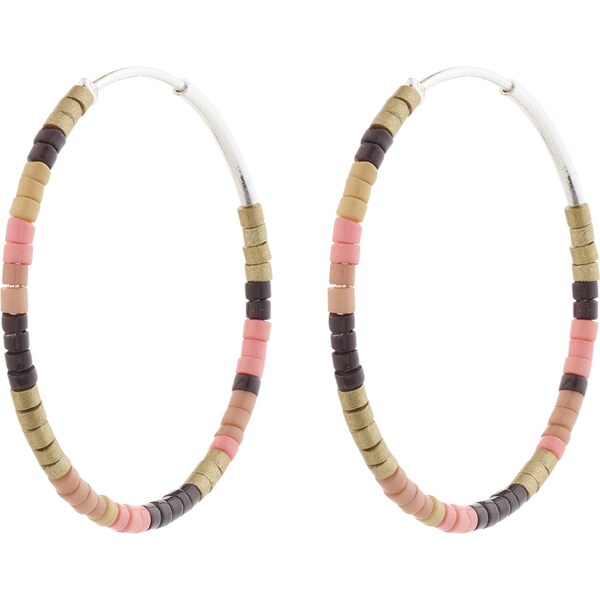 Pilgrim Náušnice kaki / ružová / čierna / strieborná 63116076