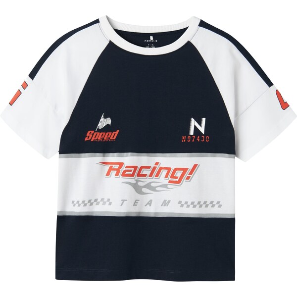 NAME IT Tričko NKMHarli námornícka modrá / sivá / červená / biela 63116156